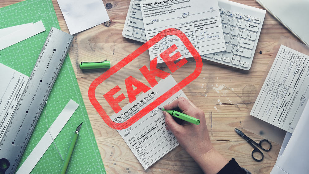 Fake Vaccination Card Ownership Subject to Arrest, Fines